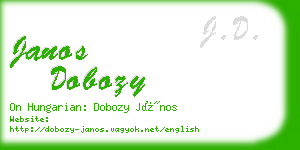 janos dobozy business card